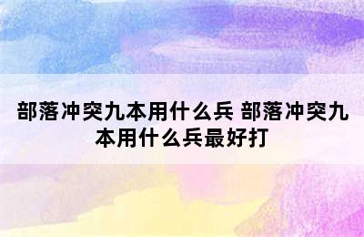 部落冲突九本用什么兵 部落冲突九本用什么兵最好打